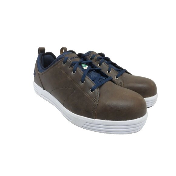 Skechers Men's Steel Toe Skate Safety Work Shoes 99999070 Brown Size 10.5M - Picture 1 of 8